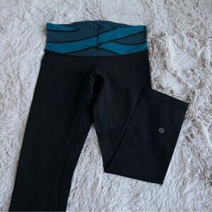 Lululemon Wunder Under Crop lll Leggings - 
Black/Tofino Teal/Alberta Lake